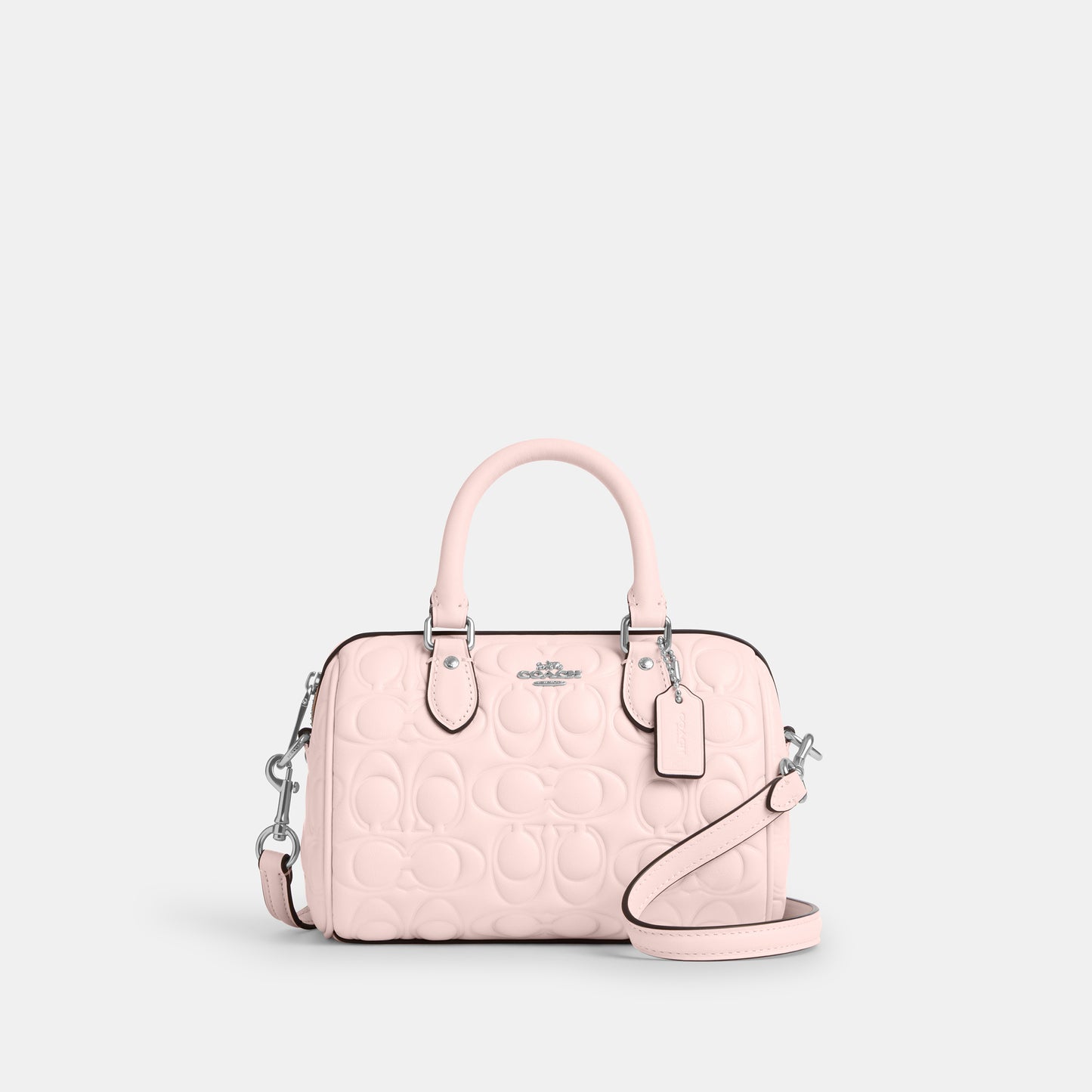 cy743-Mini Rowan Crossbody Bag In Signature Leather-Sv/Blush