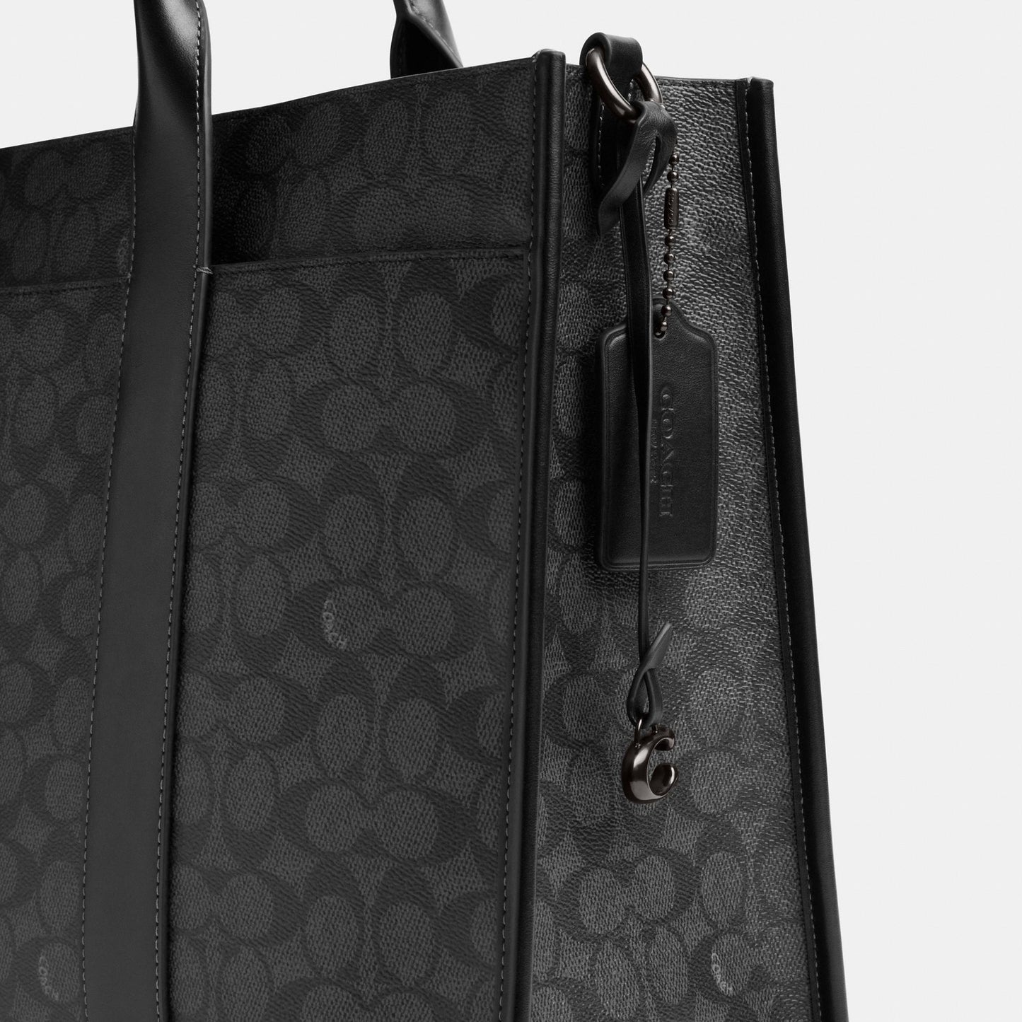 CY772-Wesley Tote in Signature Canvas-Charcoal