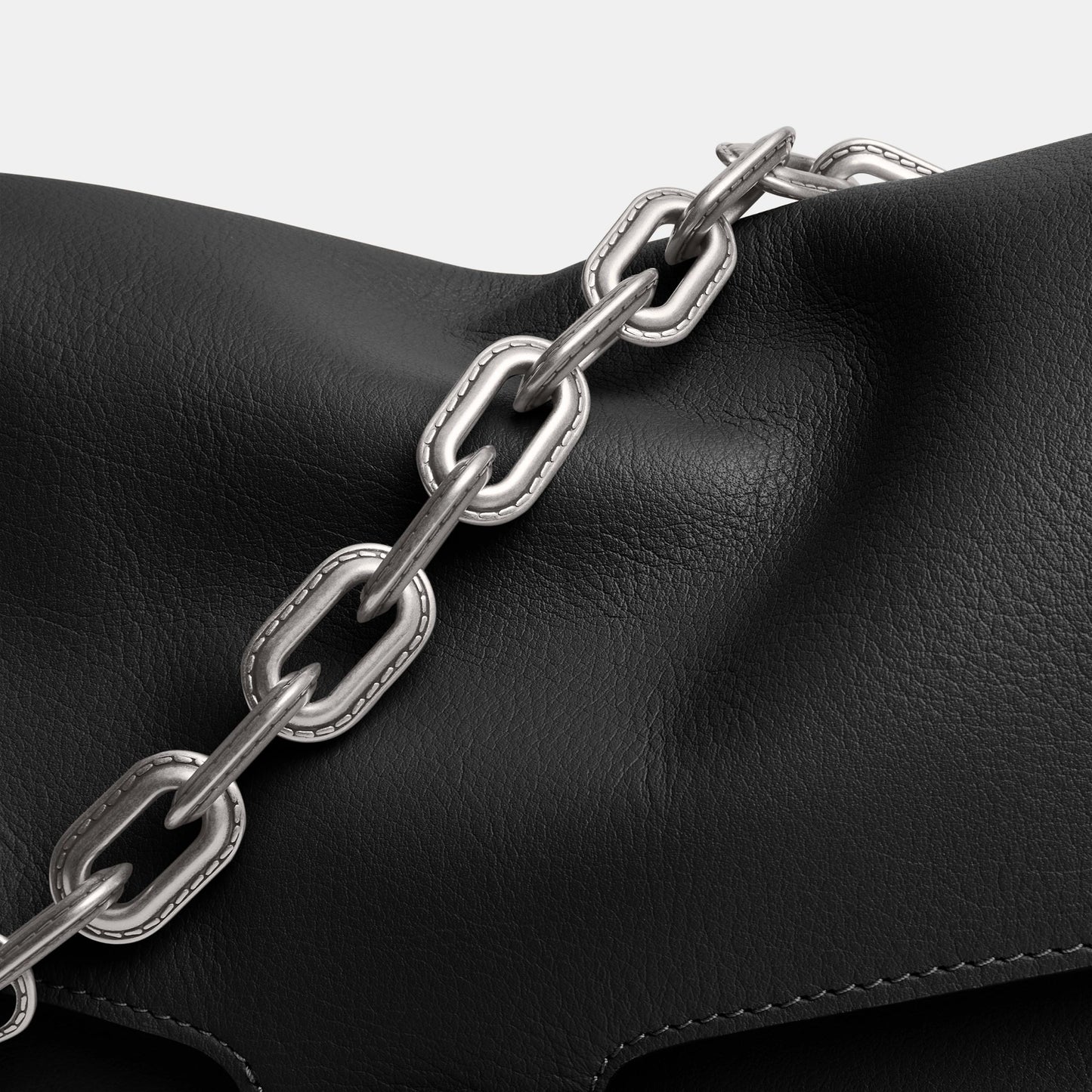 CY920-CHAIN TABBY SHOULDER BAG 30-LH/Black