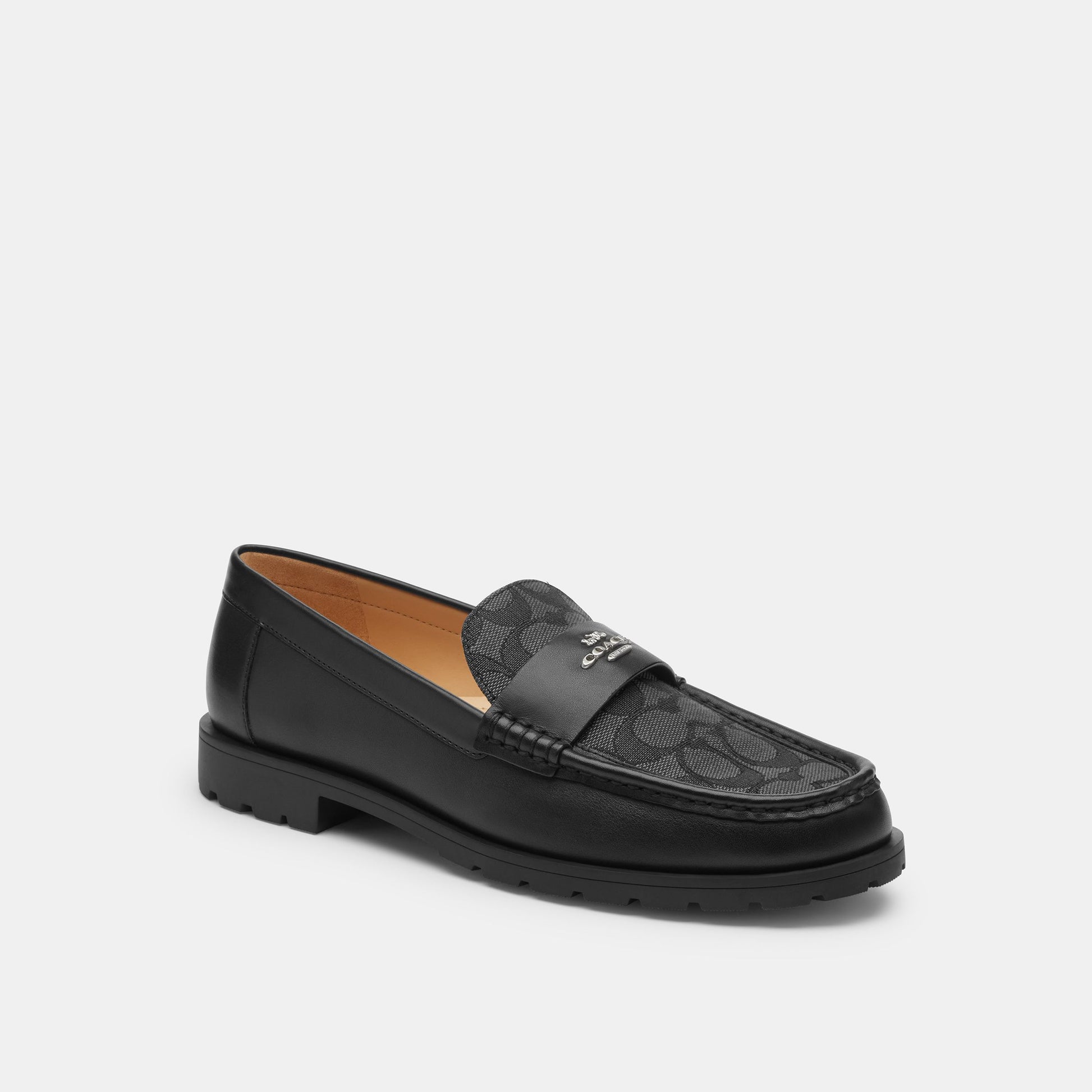 CZ089-Janie Loafer In Signature Jacquard-Black/Charcoal