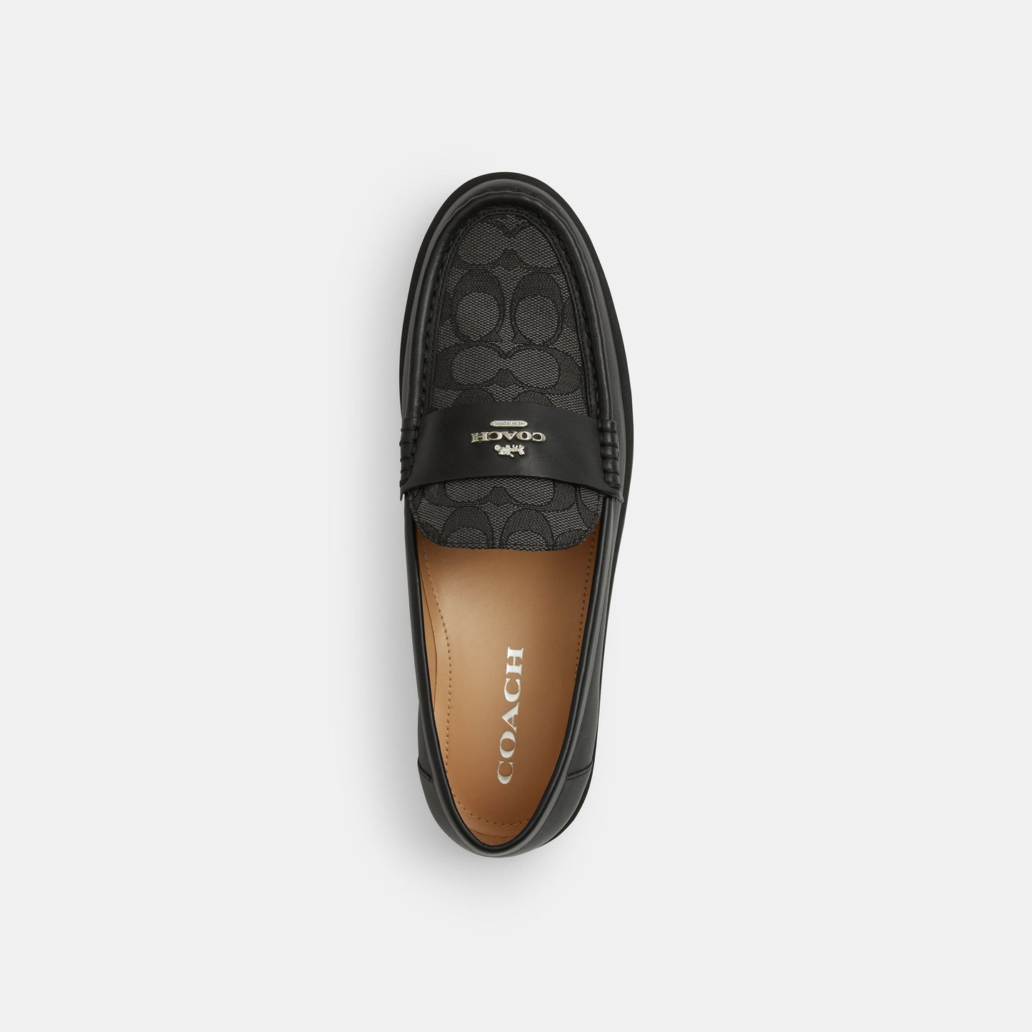 CZ089-Janie Loafer In Signature Jacquard-Black/Charcoal