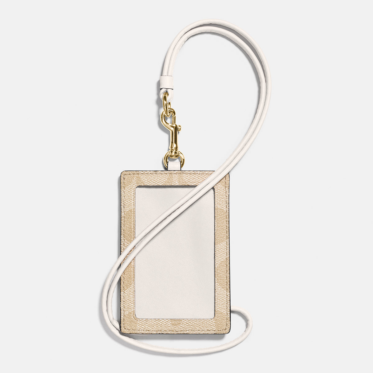 F63274-Id Lanyard In Signature Canvas-Im/Light Khaki Chalk