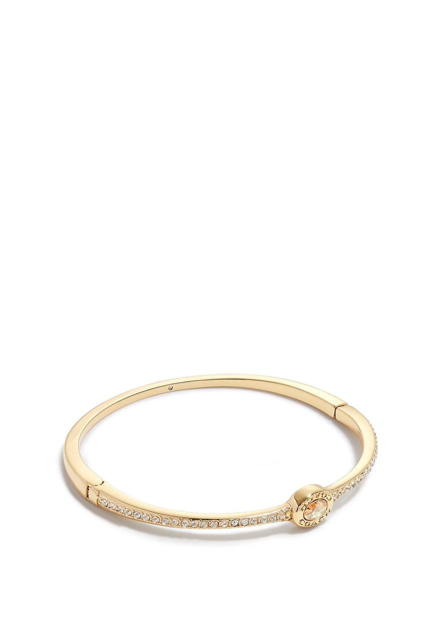 Signature Logo Pave Hinged Bangle Bracelet-335733GLD-Golden Shadow