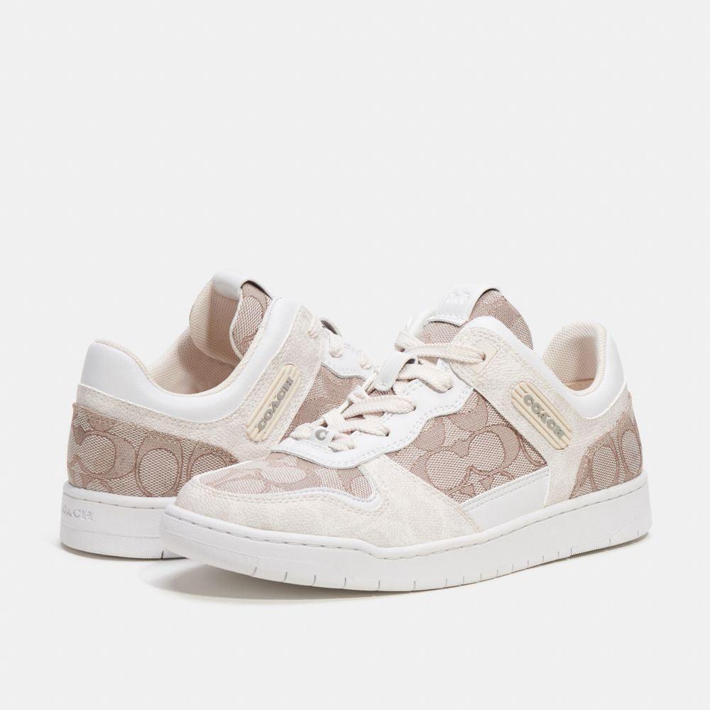 CK571-C201 Low Top Sneaker In Signature Jacquard-Chalk/Stone