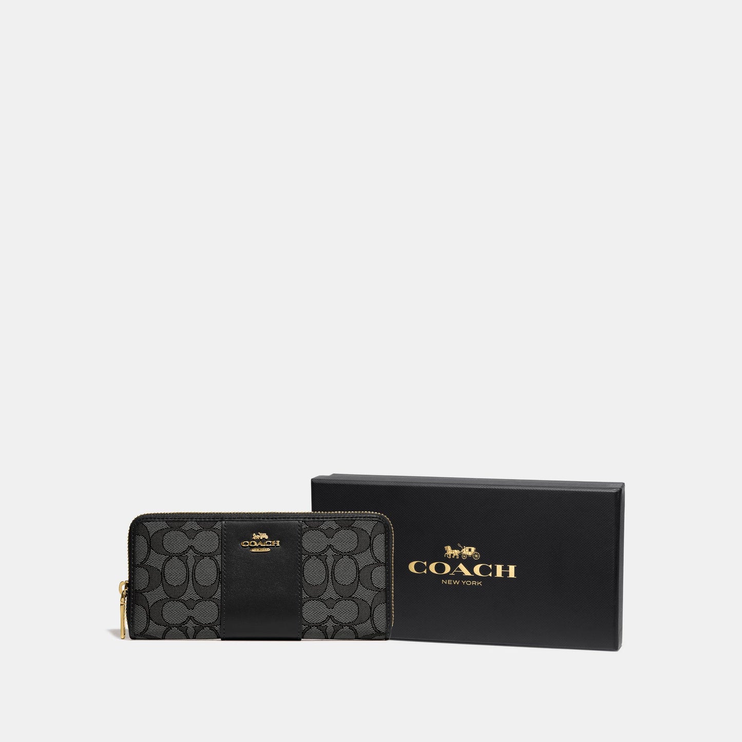 Boxed Slim Accordion Zip Wallet In Signature Textile Jacquard - COACH Saudi Arabia Official Site