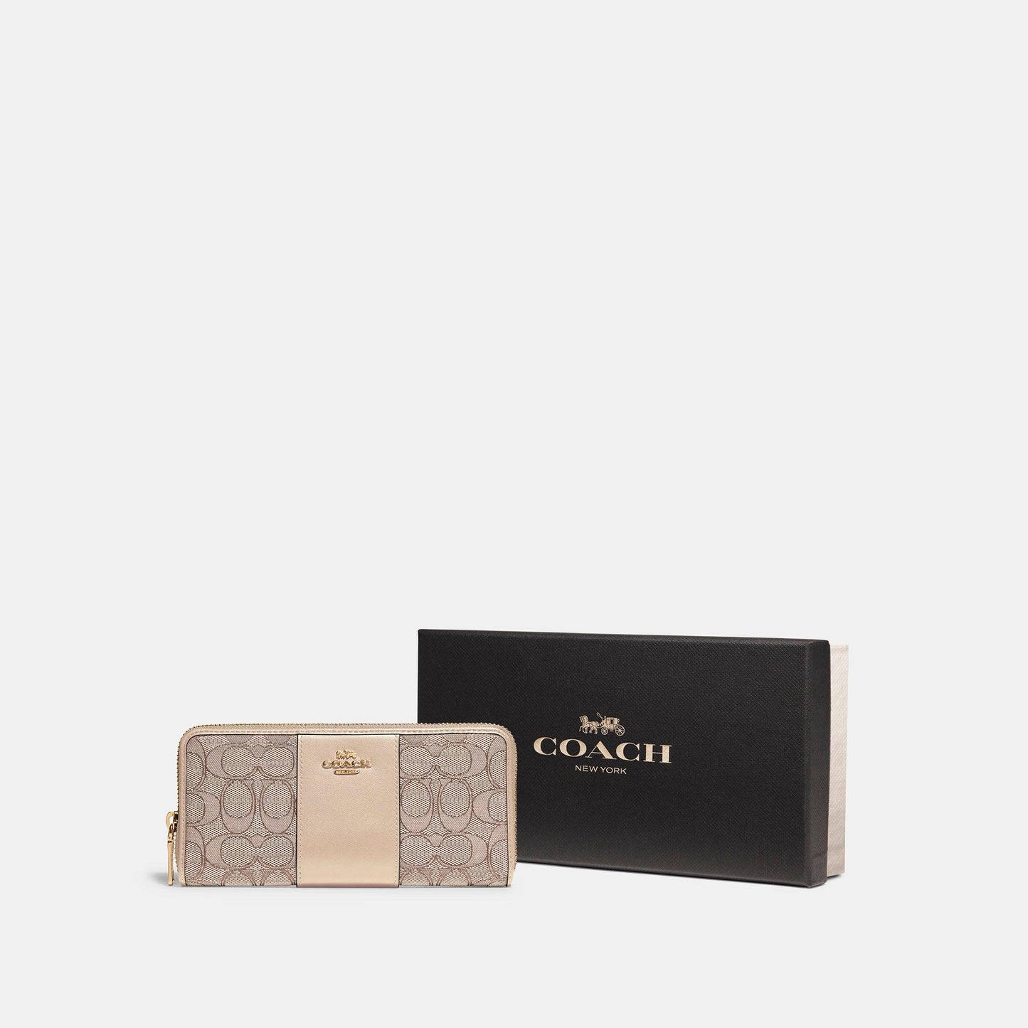 Boxed Slim Accordion Zip Wallet In Signature Textile Jacquard - COACH Saudi Arabia Official Site