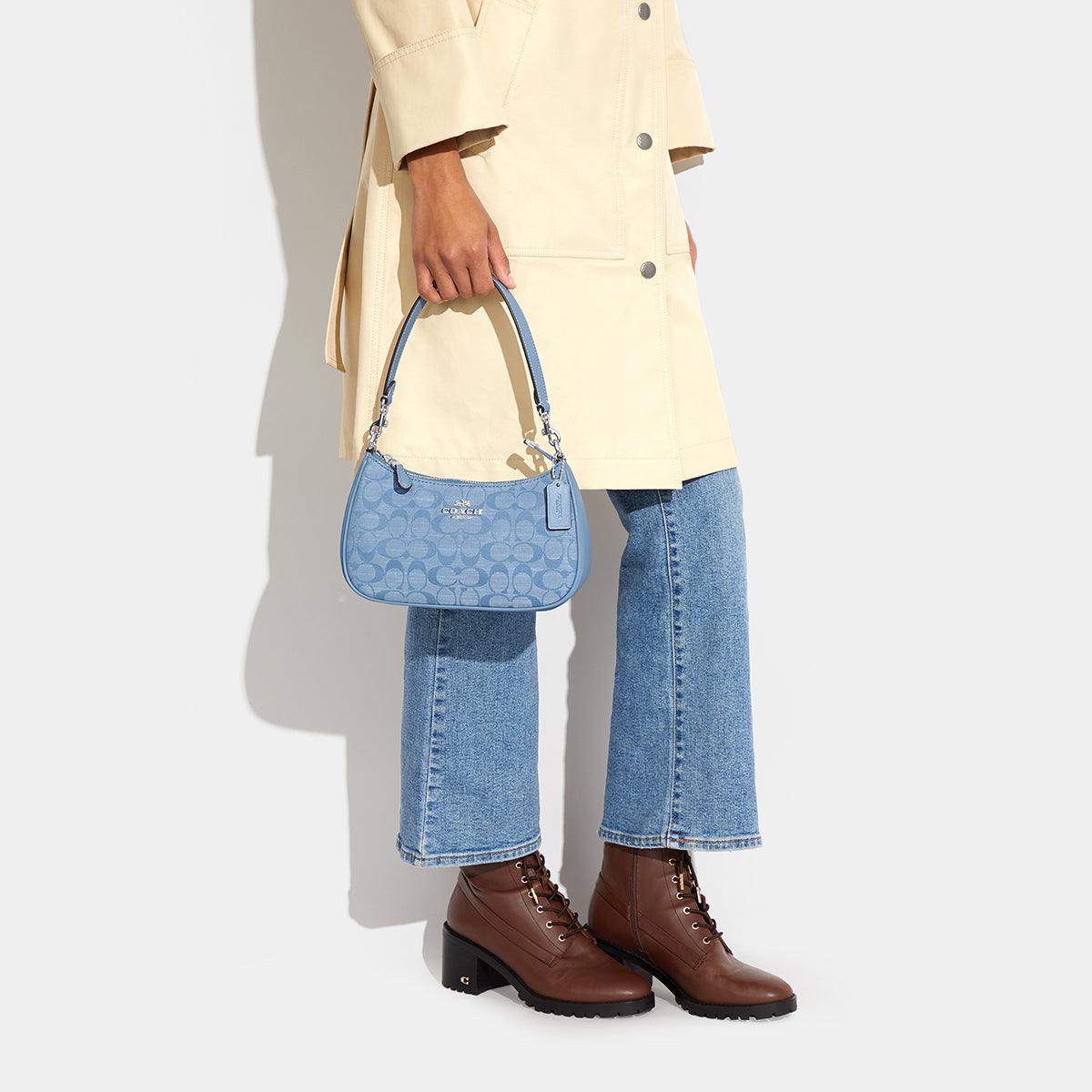 CH139-Teri Shoulder Bag In Signature Chambray-Sv/Cornflower Multi
