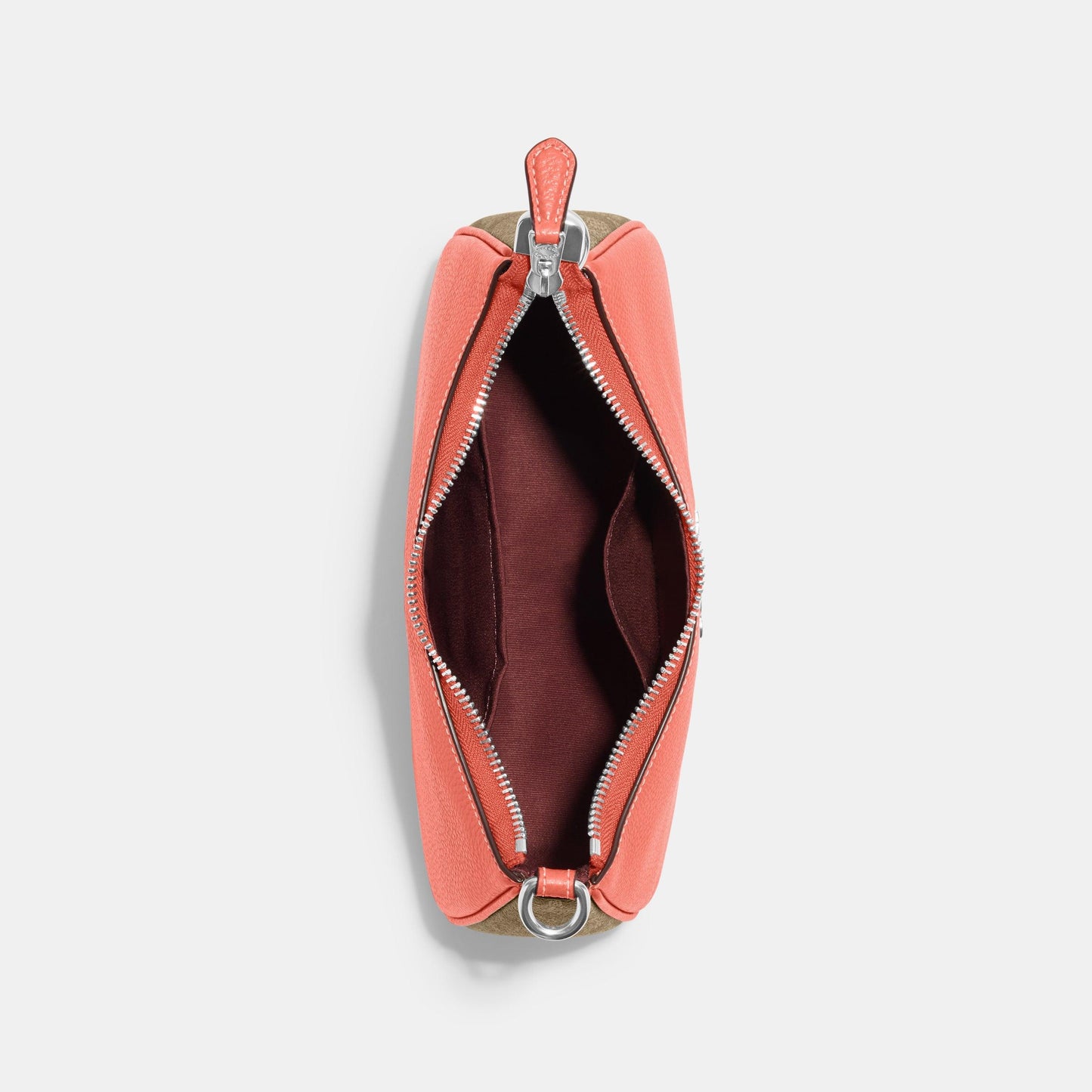 Teri Shoulder Bag In Signature Canvas-CJ590-Sv/Khaki/Tangerine