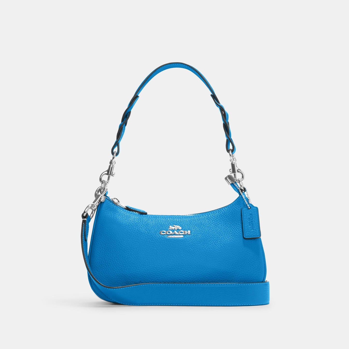 Teri Shoulder Bag In Signature Canvas-CJ590-Sv/Khaki/Racer Blue