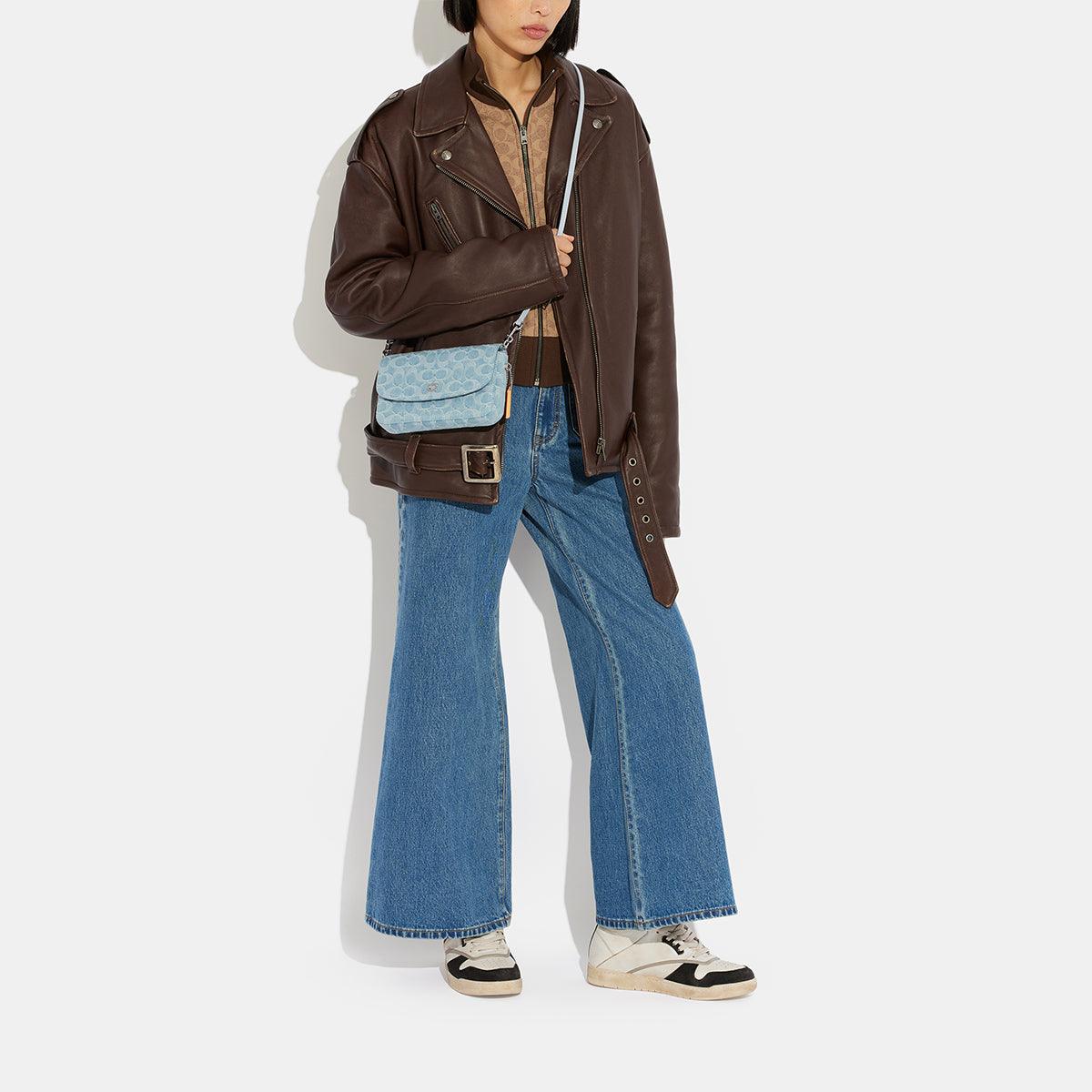 Hayden Crossbody In Signature Denim-CK372-Lh/Pale Blue