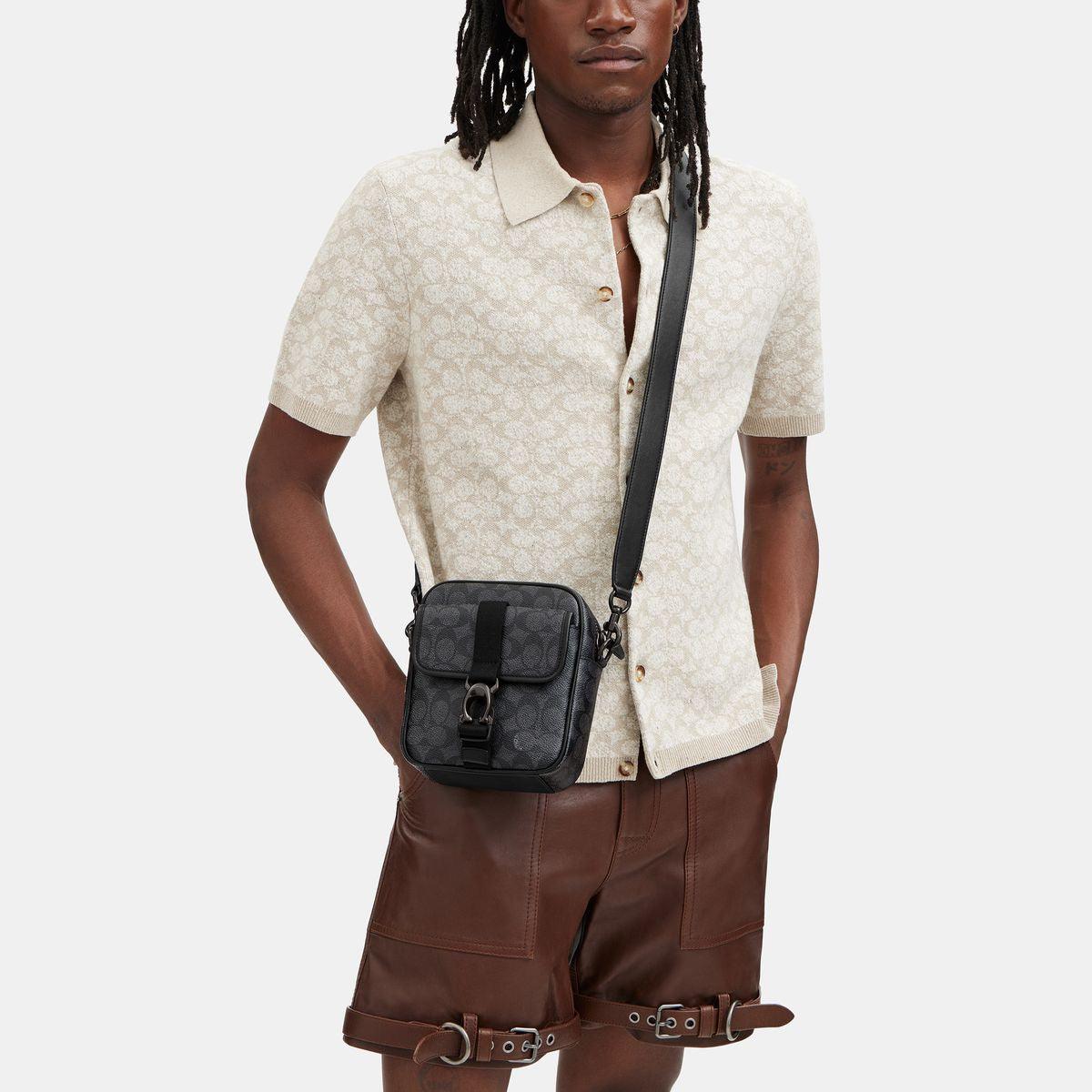 CK969-Beck Crossbody In Signature Canvas-Charcoal