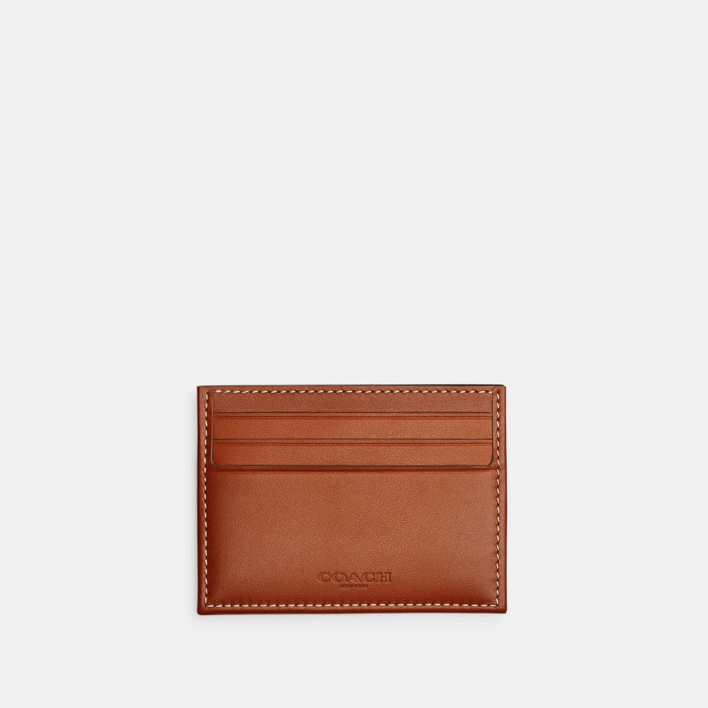 CM381-Card Case In Micro Signature Jacquard-Cocoa/Burnished Amber
