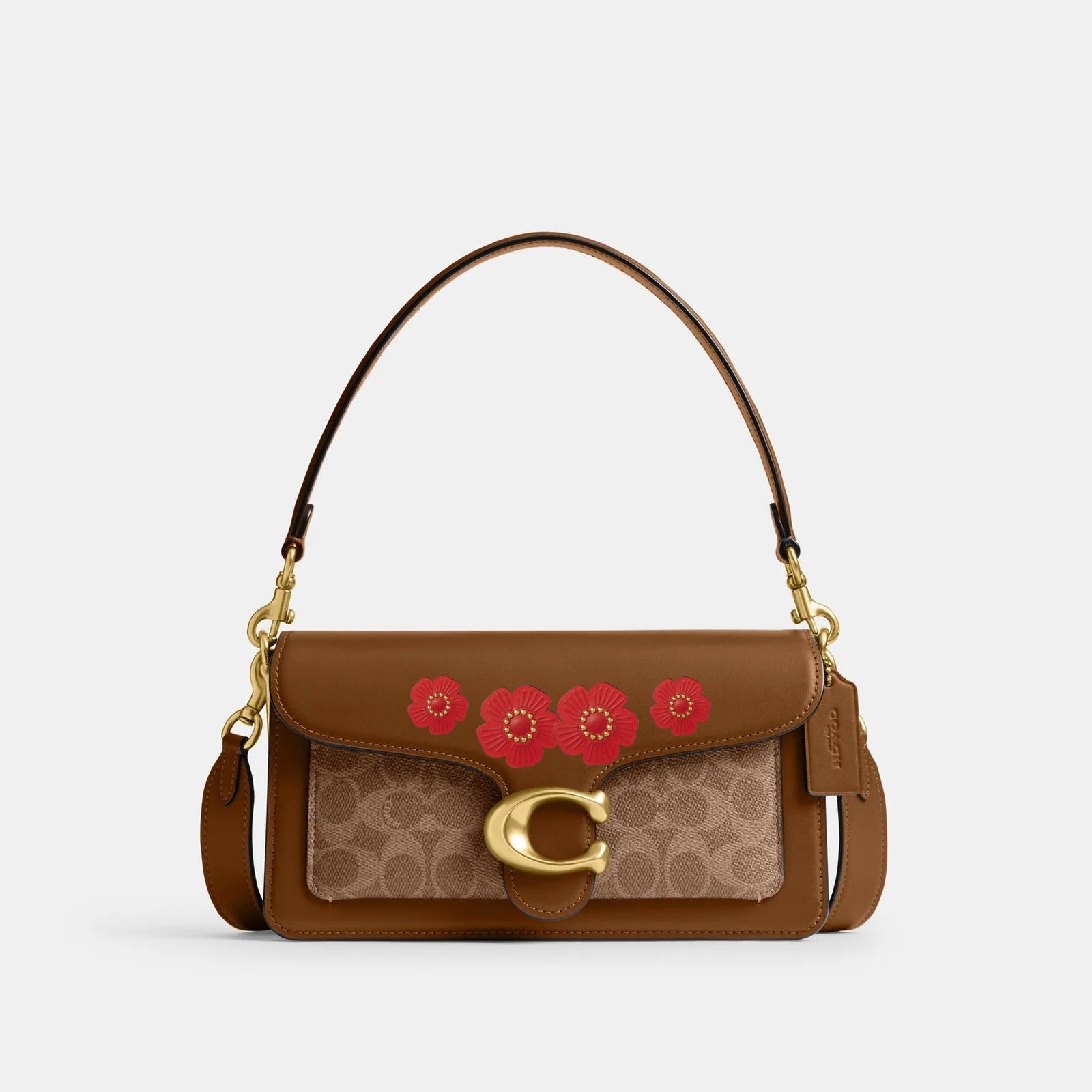 Tabby Shoulder Bag 26 in Signature Canvas with Rose customizations