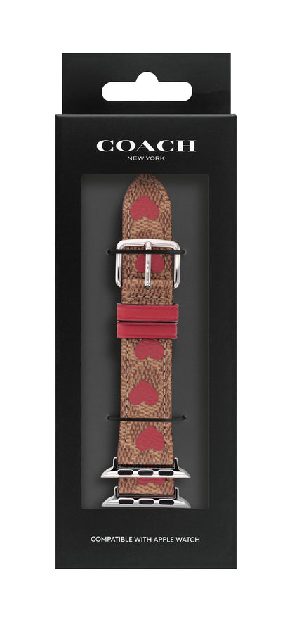 14700106-Coach Apple Watch® Strap-Brown & Red