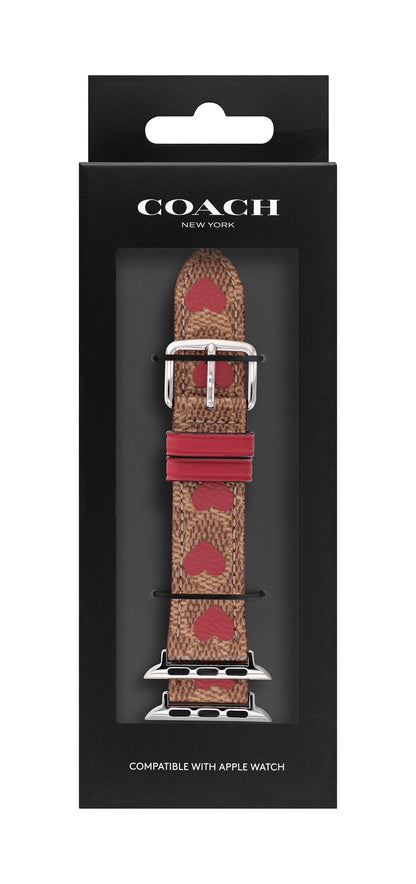 14700106-Coach Apple Watch® Strap-Brown & Red