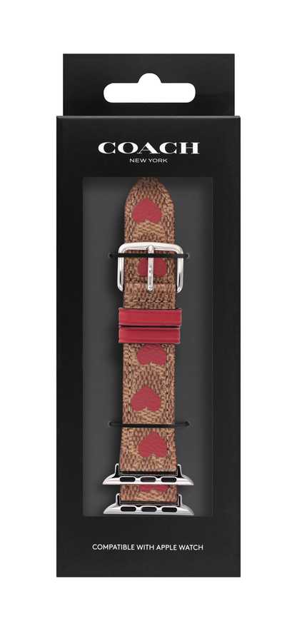 14700106-Coach Apple Watch® Strap-Brown & Red