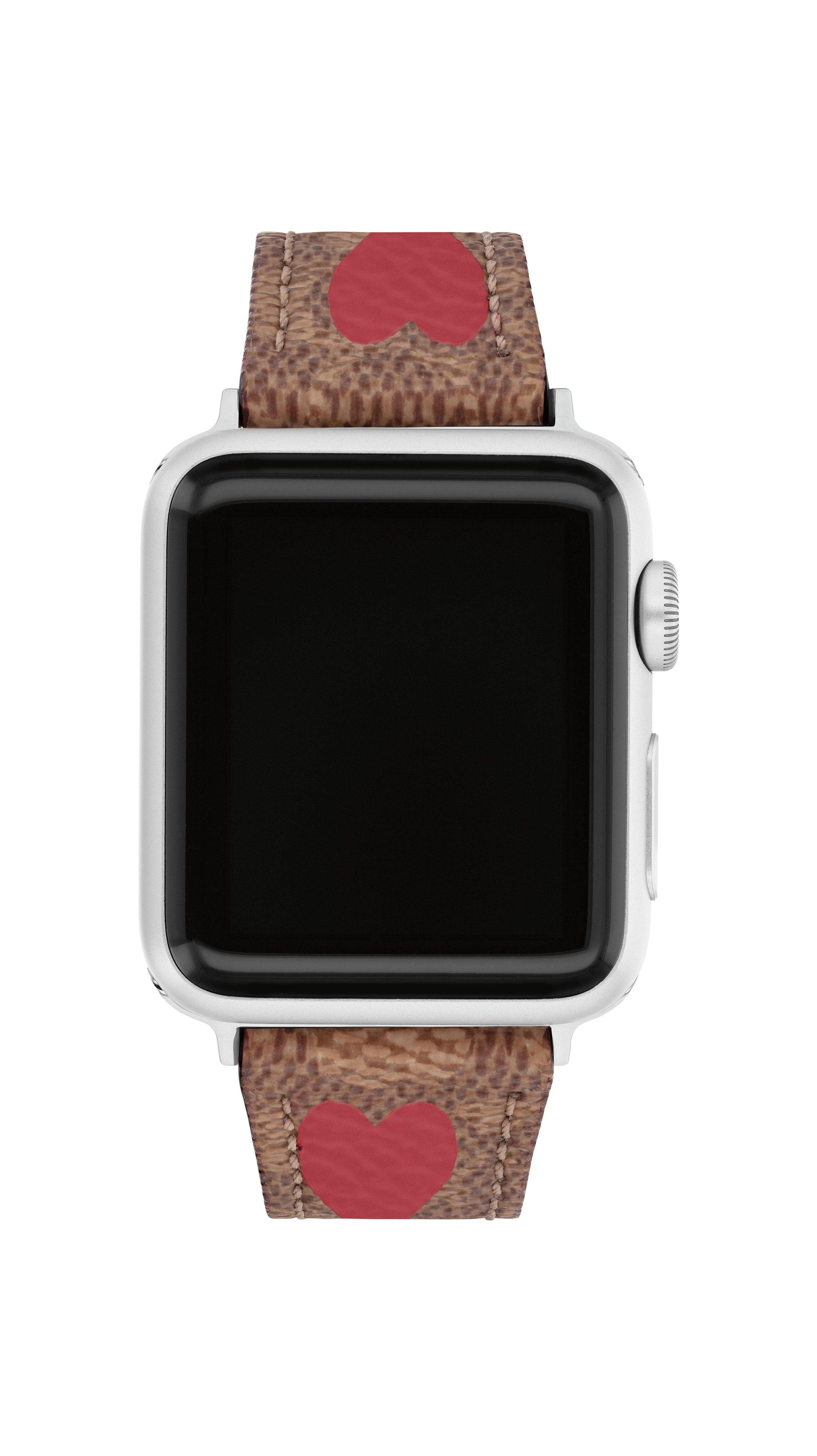 14700106-Coach Apple Watch® Strap-Brown & Red