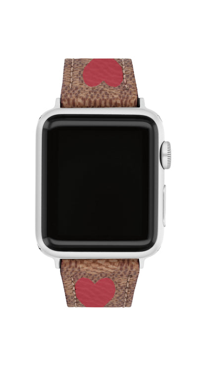 14700106-Coach Apple Watch® Strap-Brown & Red