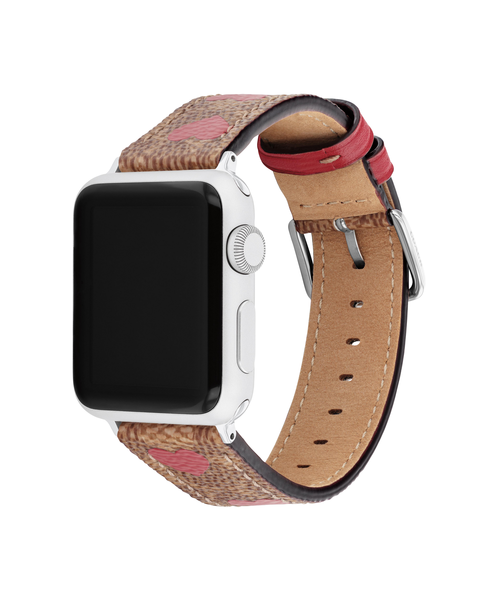 14700106-Coach Apple Watch® Strap-Brown & Red