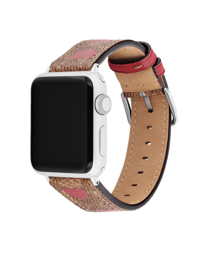 14700106-Coach Apple Watch® Strap-Brown & Red