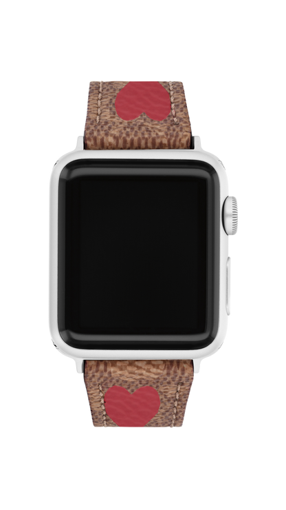 14700106-Coach Apple Watch® Strap-Brown & Red