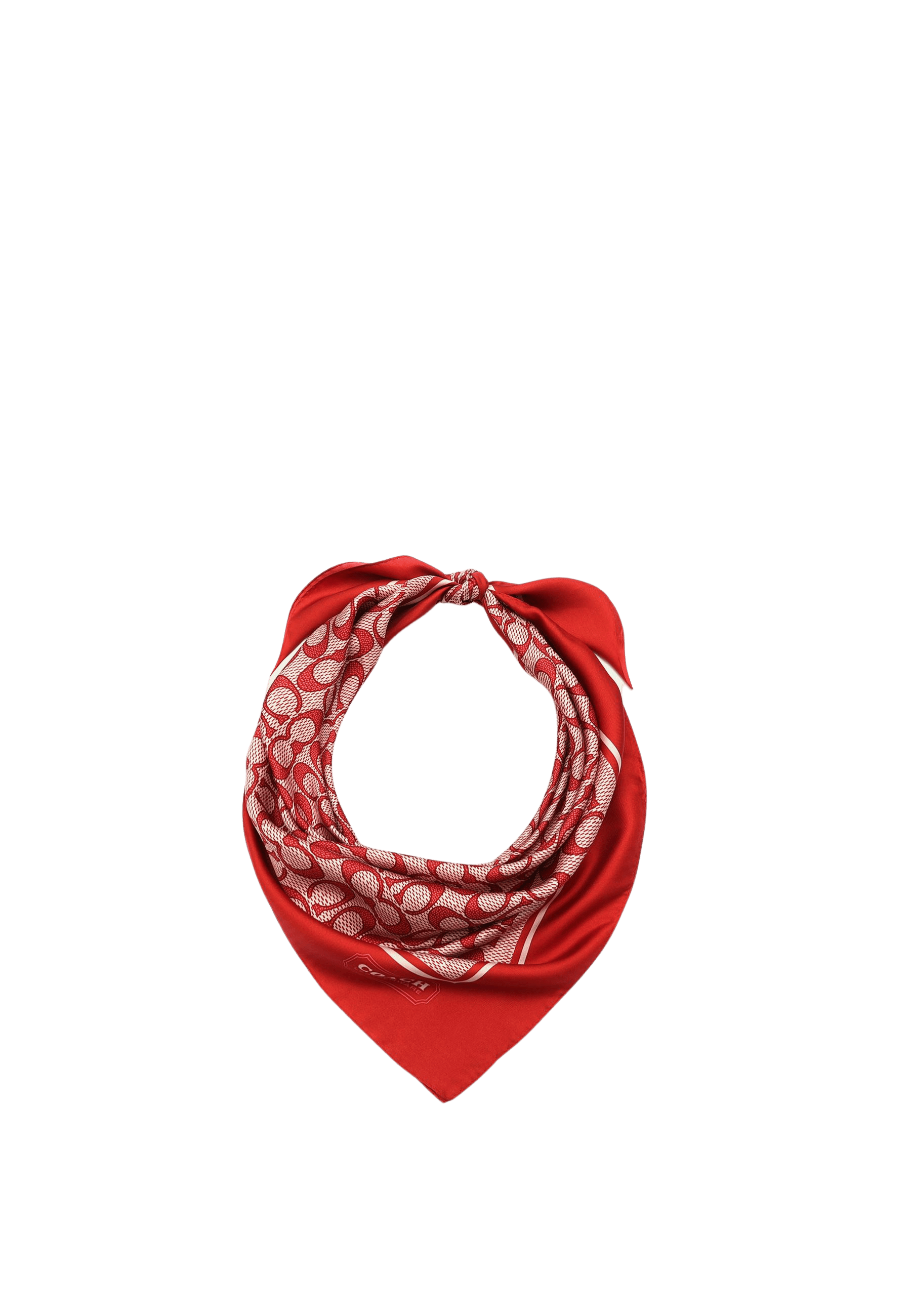 29C2755-Textured Signature C Printed Silk Square-True Red