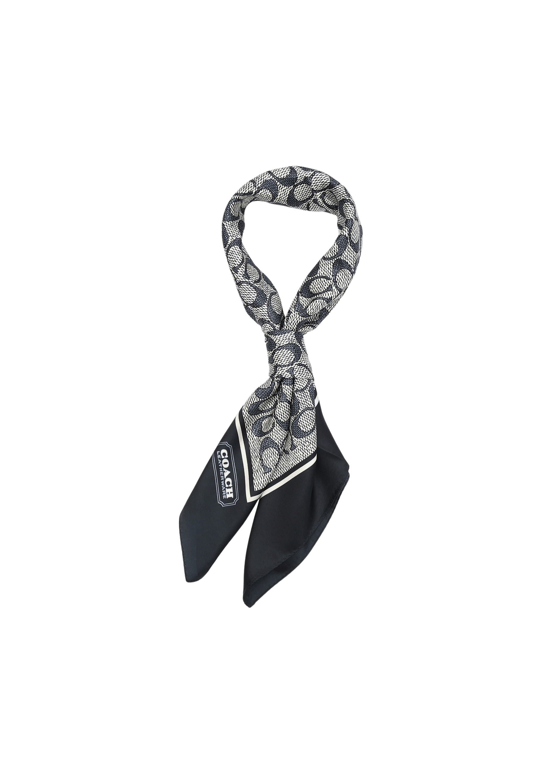 29C2755-Textured Signature C Printed Silk Square-Midnight Navy