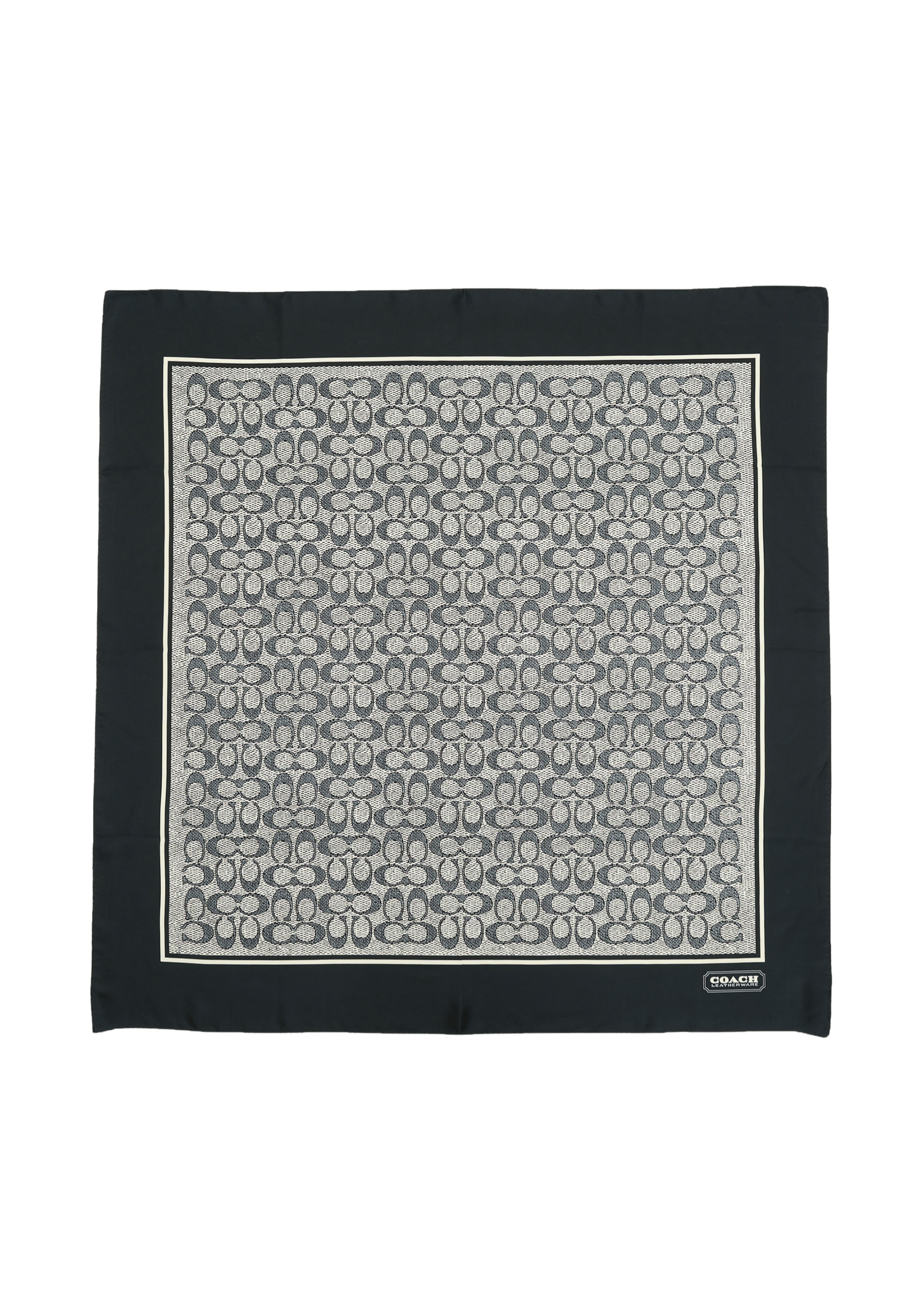 29C2755-Textured Signature C Printed Silk Square-Midnight Navy
