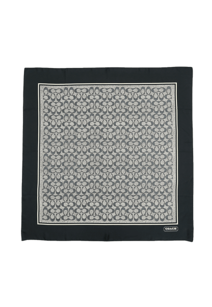29C2755-Textured Signature C Printed Silk Square-Midnight Navy
