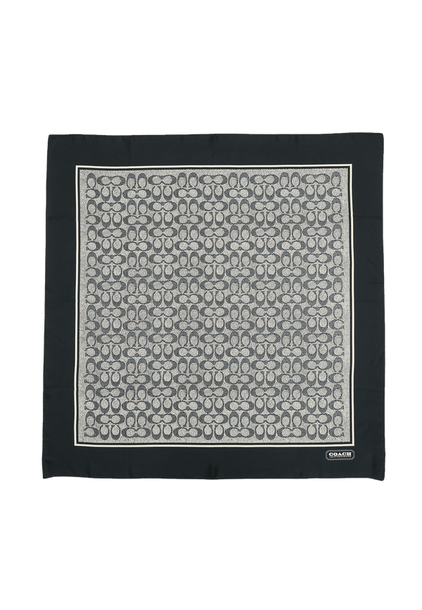 Textured Signature C Printed Silk Square