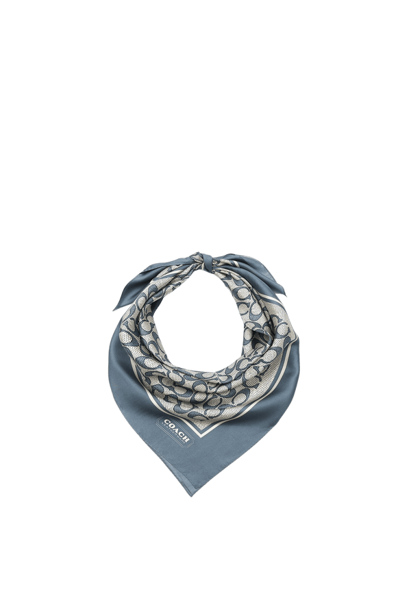 Textured Signature C Printed Silk Square