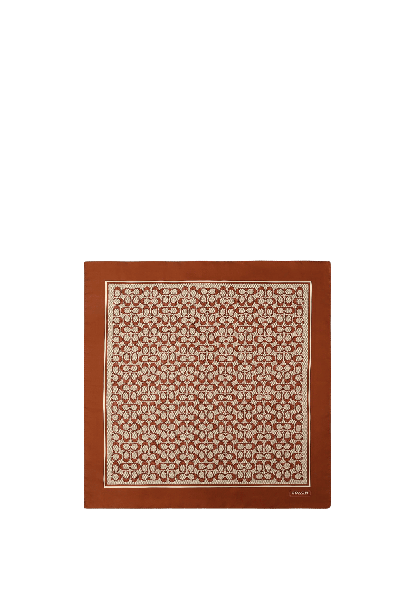 29C2755-Textured Signature C Printed Silk Square-Pecan