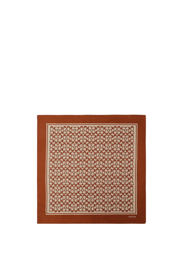 Textured Signature C Printed Silk Square