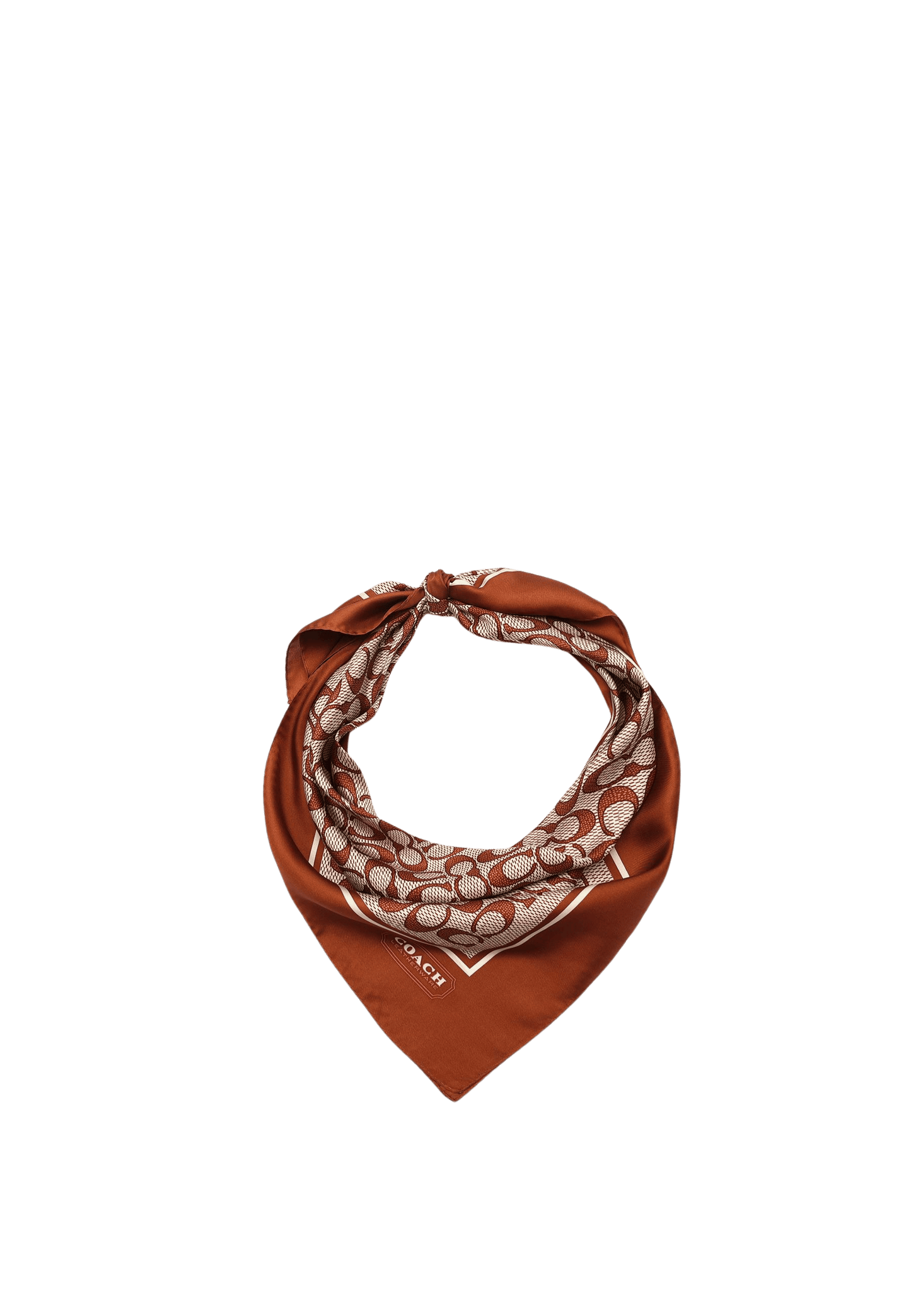 29C2755-Textured Signature C Printed Silk Square-Pecan