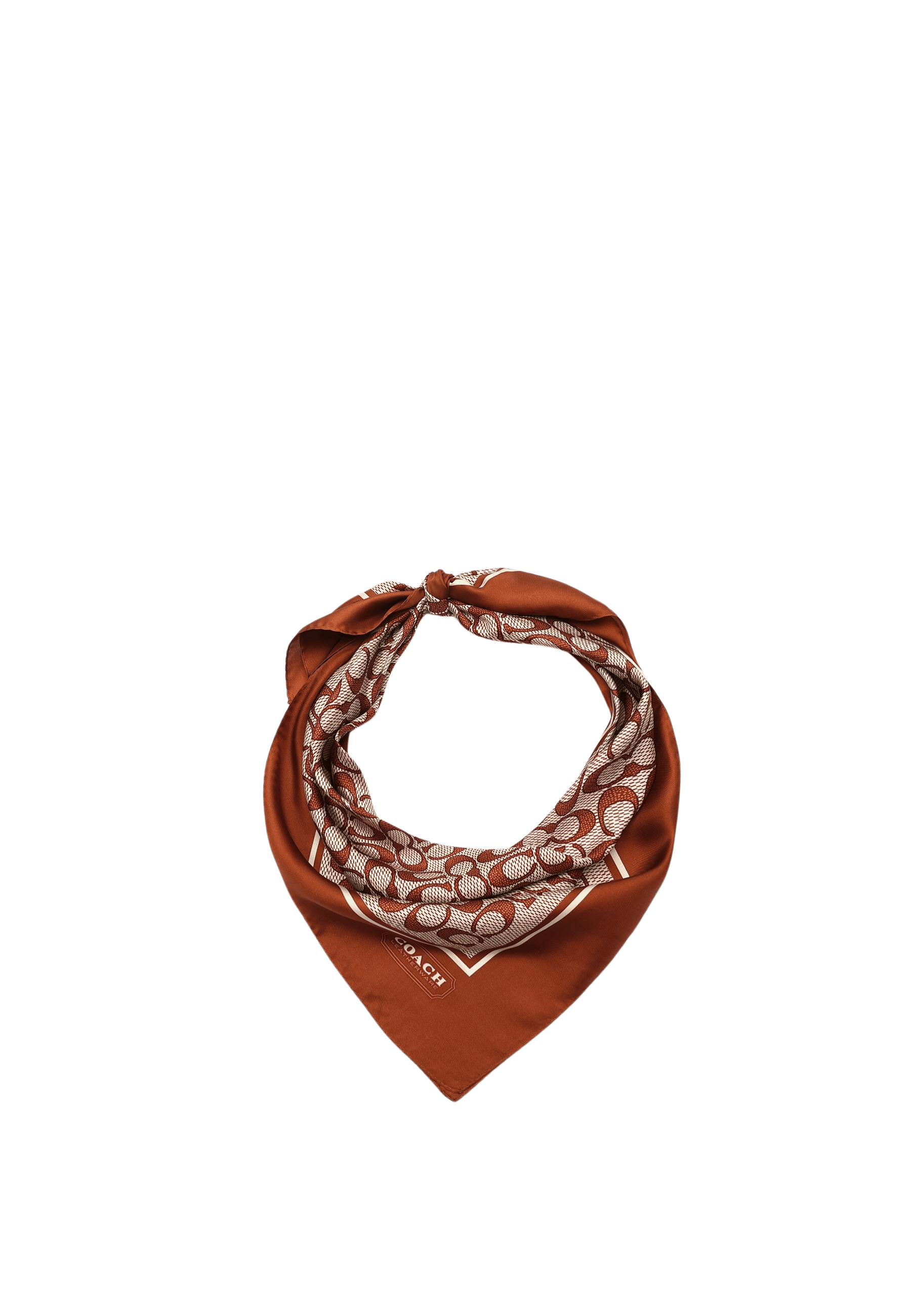 29C2755-Textured Signature C Printed Silk Square-Pecan
