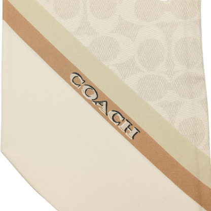29CAS77-Stacked Tabby Printed Wide Silk Skinny-Off White / Multi
