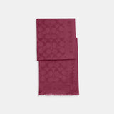 29CB690-Signature C Border Stole-Merlot