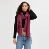 29CB690-Signature C Border Stole-Merlot