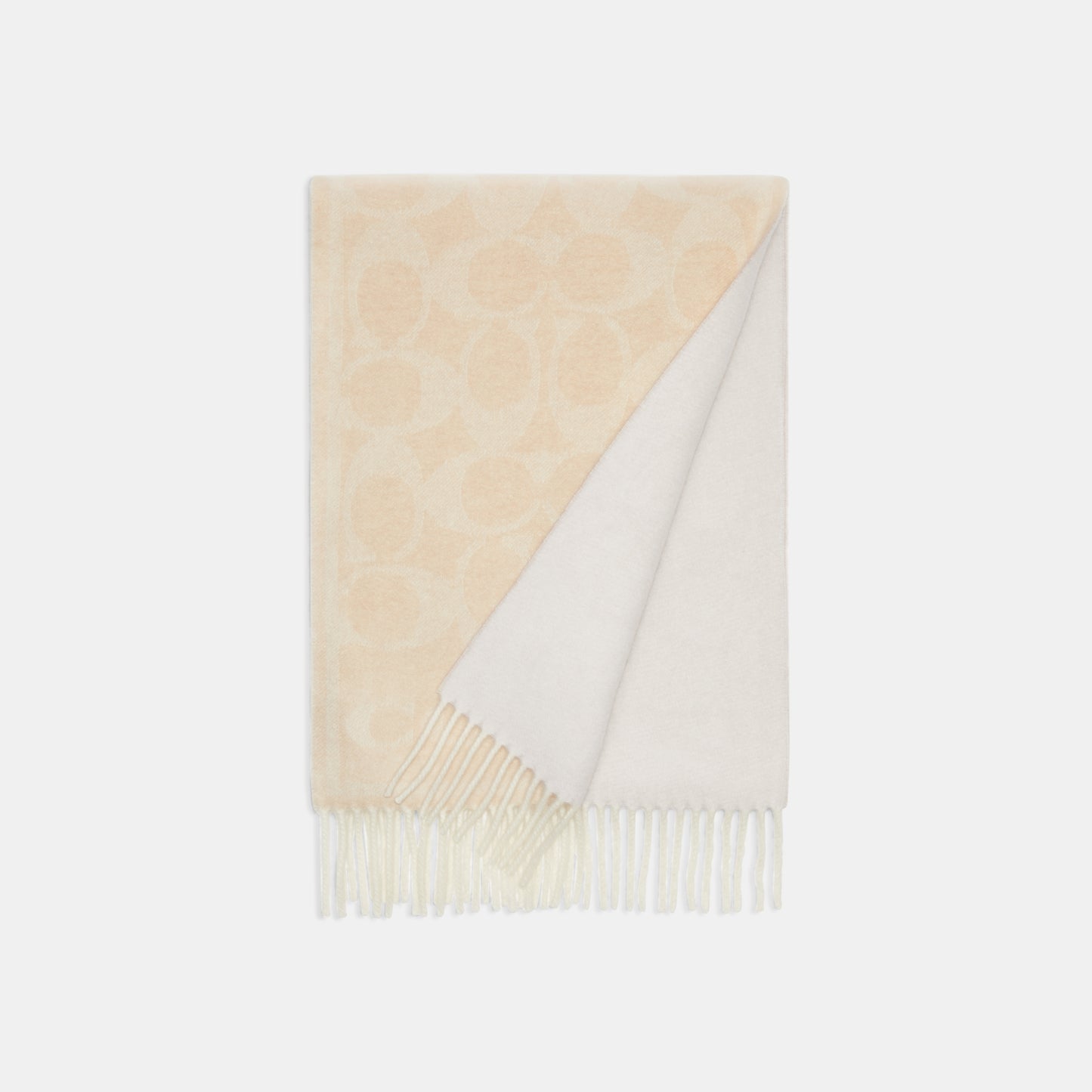 29CB692-Signature C Revesible Cashmere Muffler -Chalk