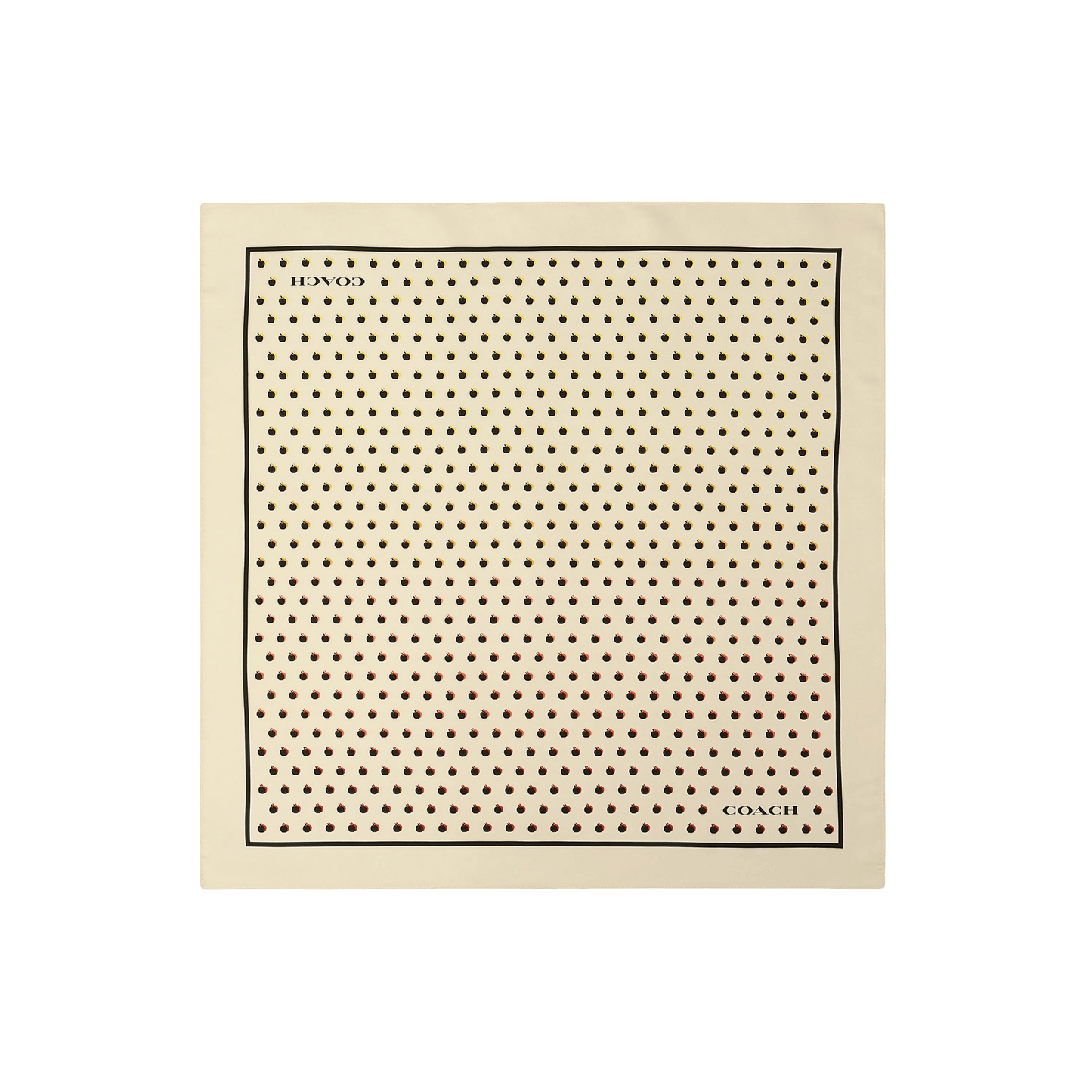 29CEH30-Apple Dot Printed Silk Bandana-Chalk