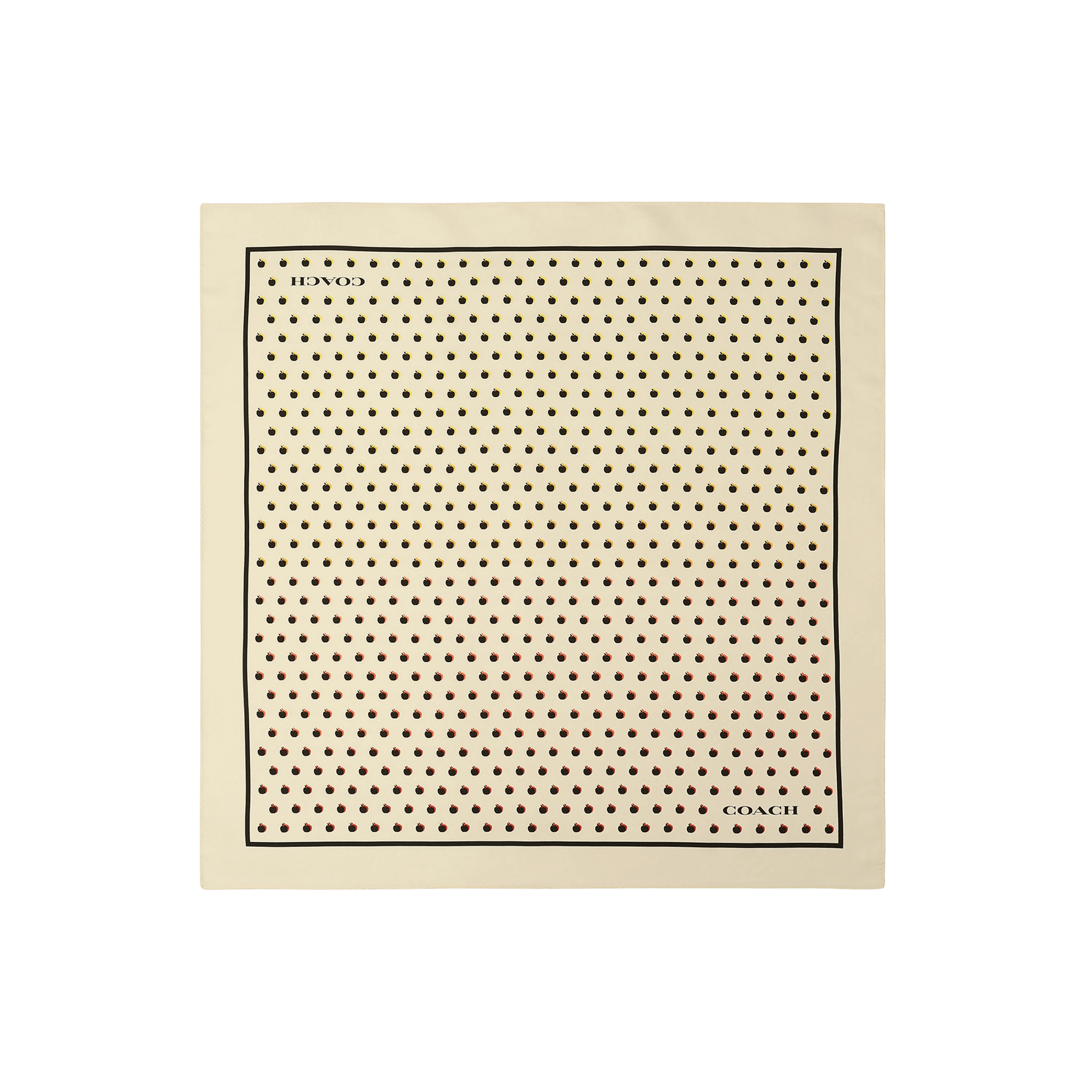 29CEH30-Apple Dot Printed Silk Bandana-Chalk
