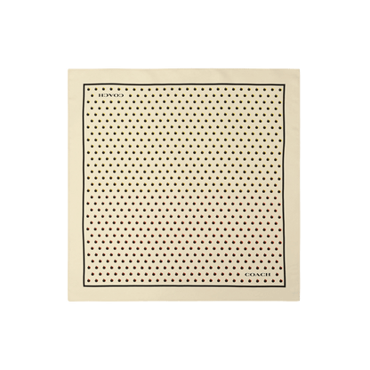 29CEH30-Apple Dot Printed Silk Bandana-Chalk