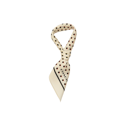 29CEH30-Apple Dot Printed Silk Bandana-Chalk