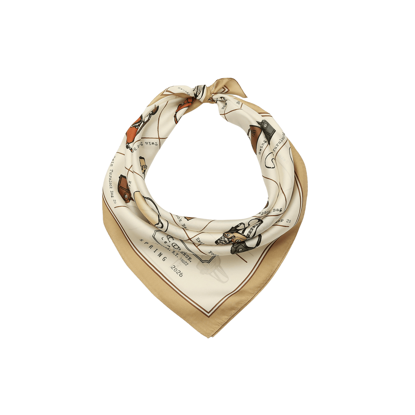29CEH31-Originals Catalog Printed Silk Bandana-Chalk/Taupe