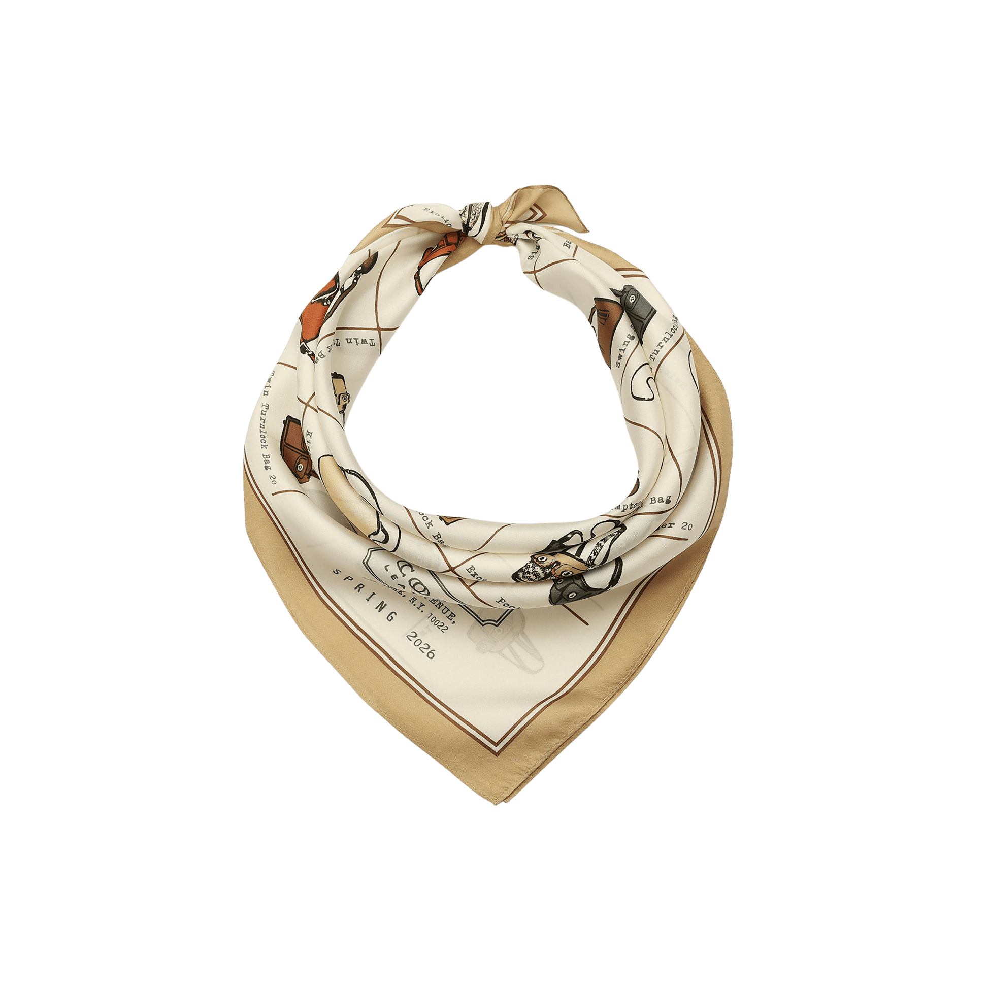 29CEH31-Originals Catalog Printed Silk Bandana-Chalk/Taupe