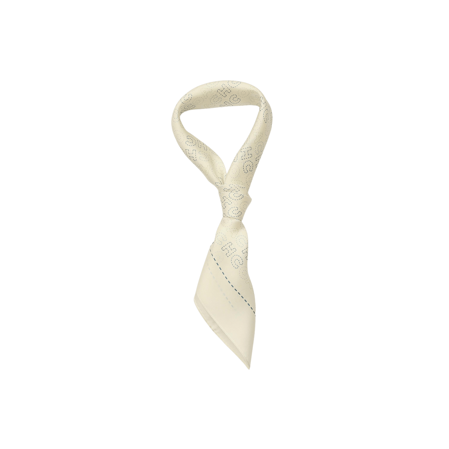 29CEH32-Stitch Printed Silk Bandana-Chalk / Blue