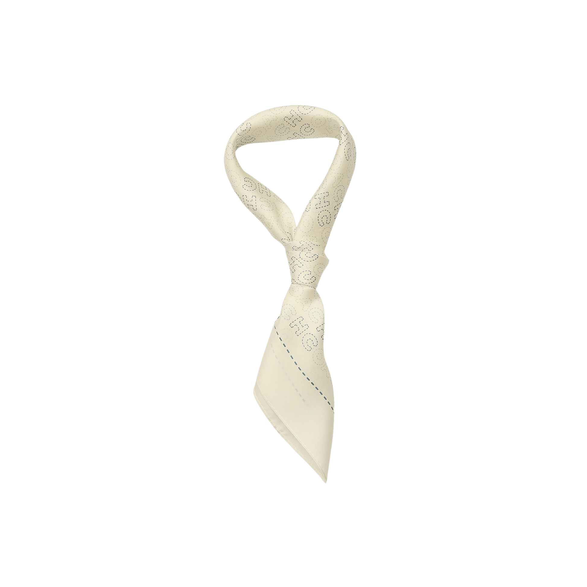 29CEH32-Stitch Printed Silk Bandana-Chalk / Blue