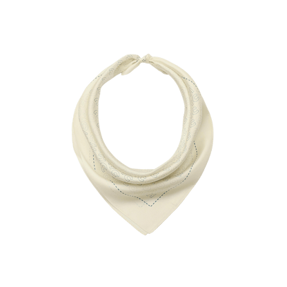 29CEH32-Stitch Printed Silk Bandana-Chalk / Blue