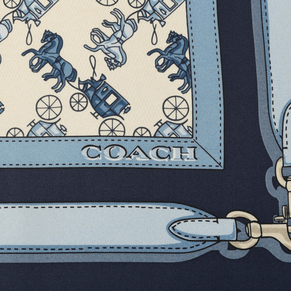 Horse & Carriage Straps Printed Silk Square