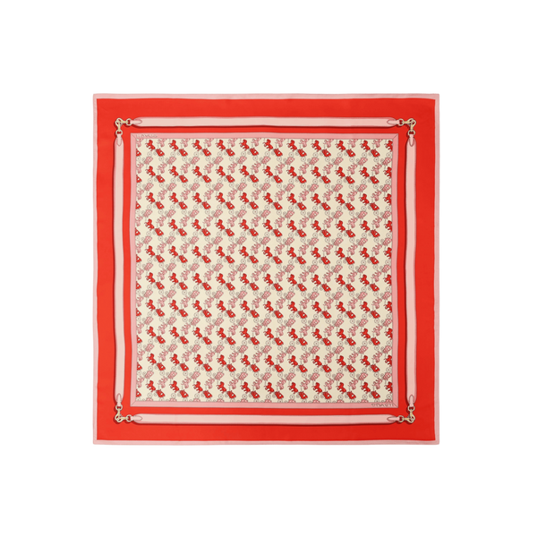 Horse & Carriage Straps Printed Silk Square
